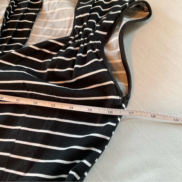 Vexy Dress Vintage Black & White Stripes Retro Pin-up Style Midi Size Medium M - Picture 9 of 11